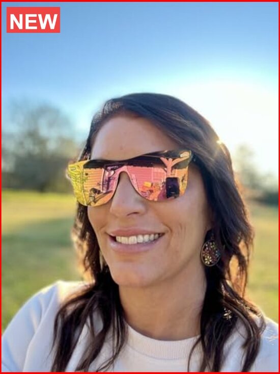 Rimless Mirrored One Piece Lens Sunglasses with UV400 Protection